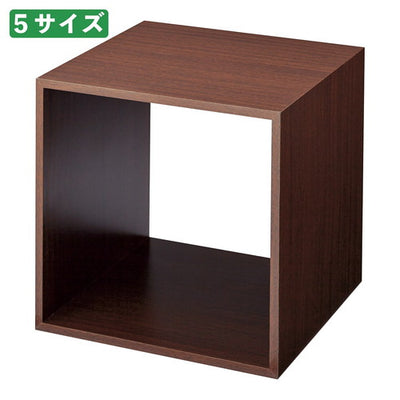 店舗用品演出用品木製ディスプレイボックスブラウン20cm角の商品画像