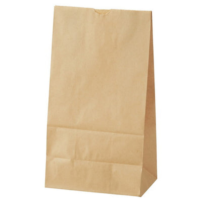 店舗用品ラッピング用品耐油角底袋茶無地13×8×23.5cmの商品画像