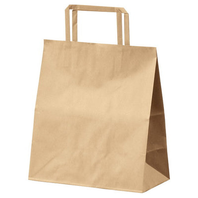 店舗用品ラッピング用品平ひもローコストタイプ茶無地20×9×24cmの商品画像