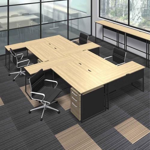 (店舗運営用品) (事務機器) (デスク) kp38-801-19-1 スクエアブラックフレームデスク D60cm W100cm 古木調