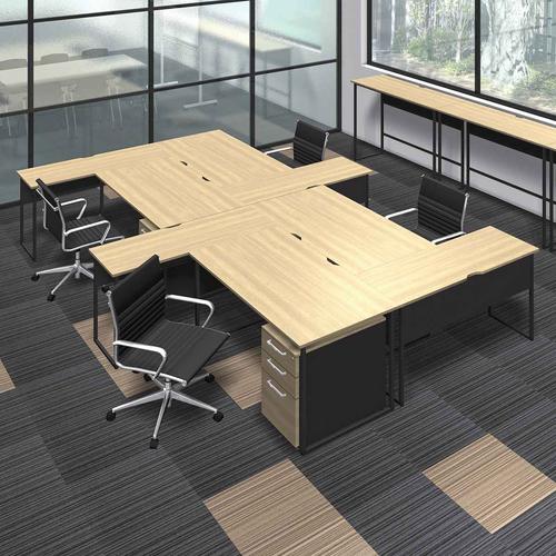 (店舗運営用品) (事務機器) (デスク) kp38-801-24-1 スクエアブラックフレームデスク D70cm W140cm 古木調
