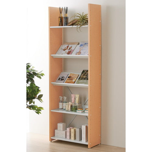(店舗運営用品) (事務機器) (収納家具・収納ケース) kp38-801-66-3 可動棚オープンラック5段 ナチュラル W80cm