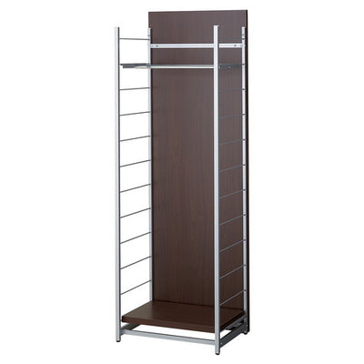 店舗用品店舗運営用品間仕切りラックミラー付きブラウンW120cmハンガータイプの商品画像