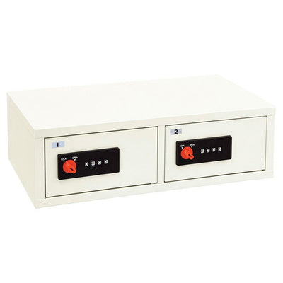 店舗用品店舗運営用品貴重品ロッカー(ダイヤル錠)ホワイト2列1段の商品画像