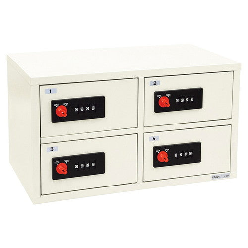 (店舗運営用品) (事務機器) (ロッカー) kp38-802-21-2 貴重品ロッカー(ダイヤル錠) ホワイト 2列2段