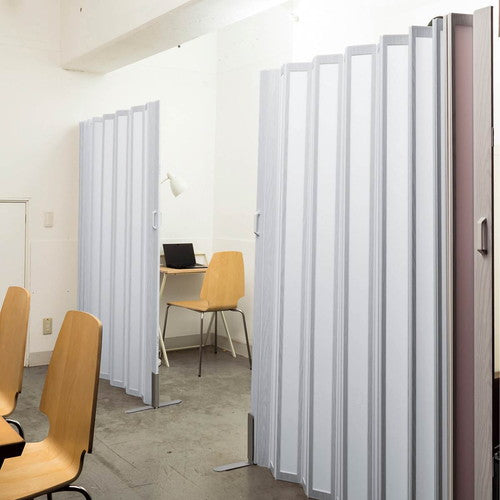 (店舗運営用品) (事務機器) (パーティション) kp38-812-95-2 フレキシブルパネルパーティション マグネット付き W180cm ホワイトウッド 半透明