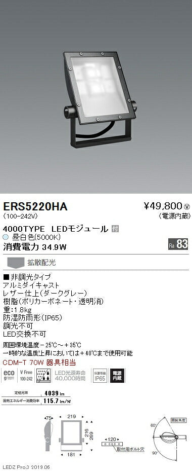 遠藤照明アウトドアライト軽量コンパクトスポットライト(看板灯)本体拡散配光ダークグレー4000TYPE