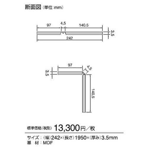 サンゲツ 施工部材 框材 ETK-801～ETK-823【1枚単位】