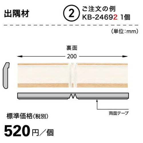 サンゲツ Sフロア 腰壁シート用専用部材 出隅材 1個単位