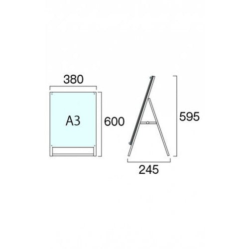 ブラックポスター用スタンド看板 A3縦片面ブラック BPSSK-A3TKB