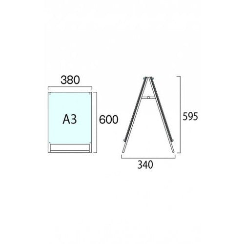 ブラックポスター用スタンド看板 A3縦両面ブラック BPSSK-A3TRB