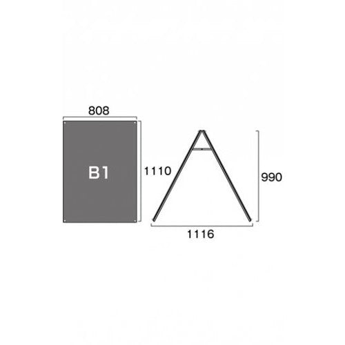 ブラックポスター用スタンド看板マグネジ B1ロウ両面ブラック BPSSKMN-B1LRB