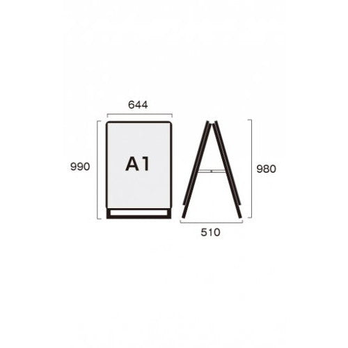 ポスターグリップスタンド看板 屋外用 A1ロウ両面ブラック PGSK-A1LRB-G