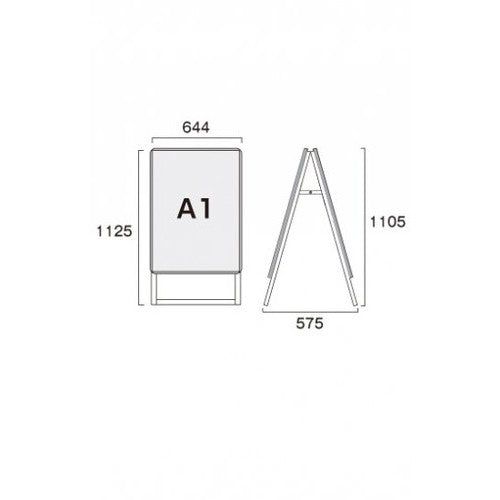 ポスターグリップスタンド看板 屋外用 A1両面シルバー PGSK-A1RS-G