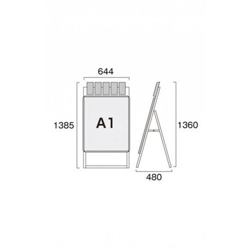 ポスターグリップスタンド看板パンフレットケース付(屋外用) A1片面シルバー PGSKP-A1KS-G
