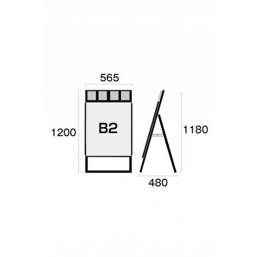 ポスターグリップスタンド看板パンフレットケース付(屋内用) B2片面ブラック PGSKP-B2KB