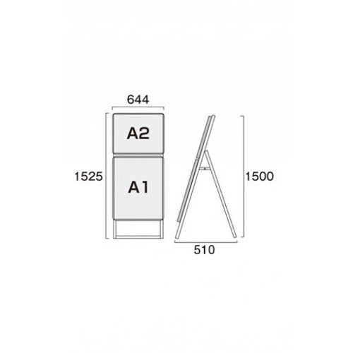 ポスターグリップスタンド看板コンビ(屋外用) A2A1片面ブラック PGSKC-A2A1KB-G