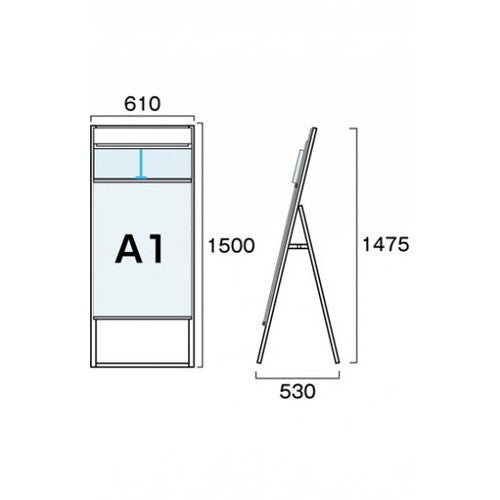 カタログケーススタンド看板 Dタイプ A1片面 KCSKD-A1K
