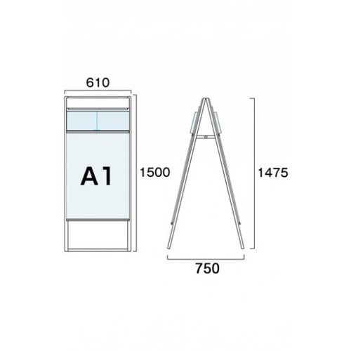 カタログケーススタンド看板 Dタイプ A1両面 KCSKD-A1R