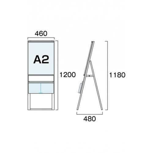 カタログケーススタンド看板 Uタイプ A2片面 KCSKU-A2K