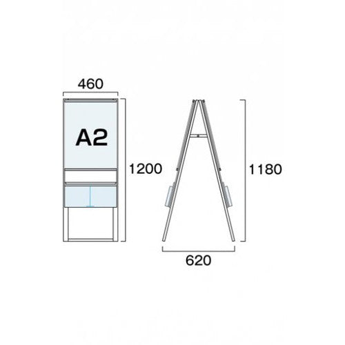 カタログケーススタンド看板 Uタイプ A2両面 KCSKU-A2R