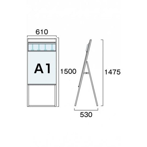 パンフレットケーススタンド看板 Dタイプ A1片面 PCSKD-A1K