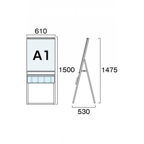 パンフレットケーススタンド看板 Uタイプ A1片面 PCSKU-A1K