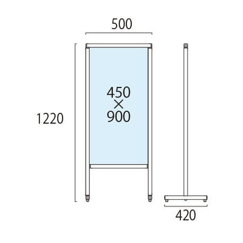 スマートメッセージスタンドホワイトボード450X900 SMMSWB-450X900