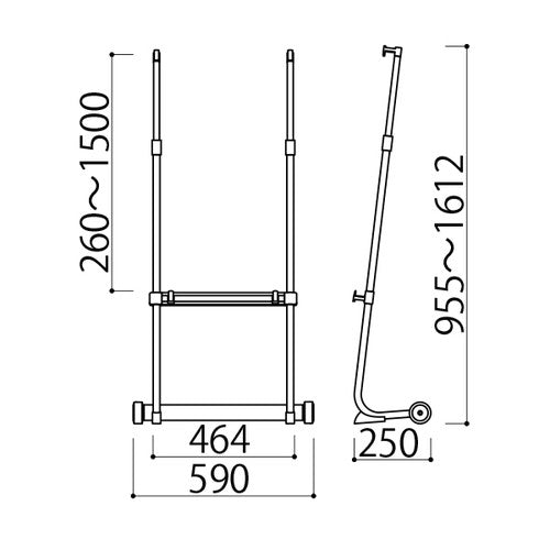 パネルスタンド VS-84C ブラック タイヤ付 60966-01