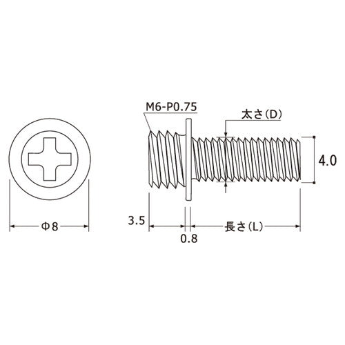 セット販売 50個入 スカルプ ポイントねじ 4x20 ステンコート SCPAA324
