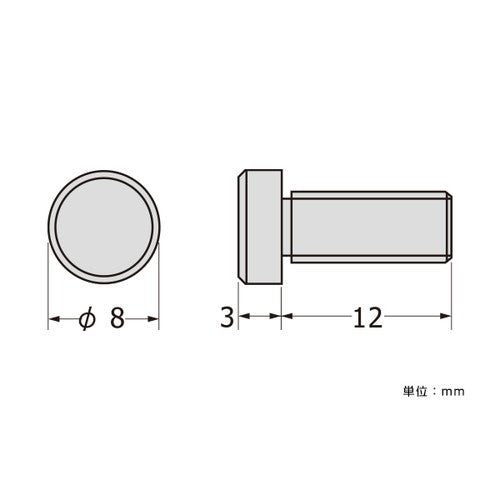 パネルフィクスバーΦ8-3ボルトSCPAB080の商品画像