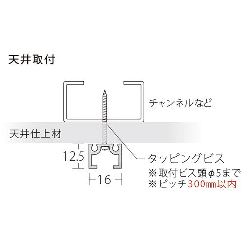 PR-1CN-WHレール(16mm幅)L3000ホワイト 56096WHT