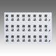 マグネット数字シート小税込白地黒文字49864WHT