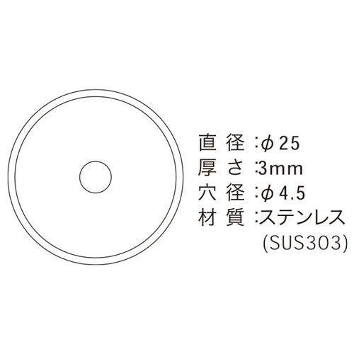 スカルプシリーズ フック用パーツ ベース金具 t3-φ25 t3-φ25 SCPEA010
