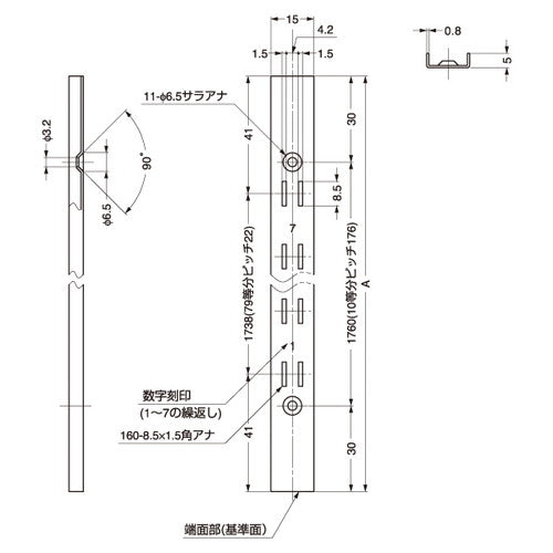 PAMP 棚パーツ 棚柱 SPH-1820 52145***