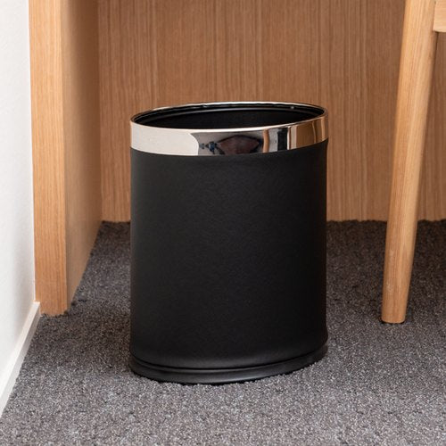ホテル用客室備品 ダストボックス オーバル HG12BKブラック HG12BK ブラック 61201BLK