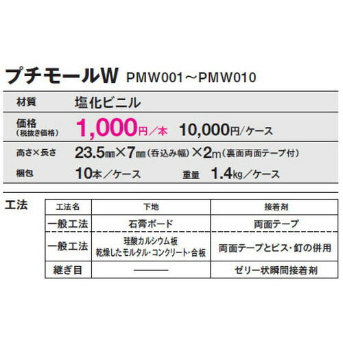 【立面仕上材】【東リ 立面仕上材】 プチモールW ケース売り(10本)