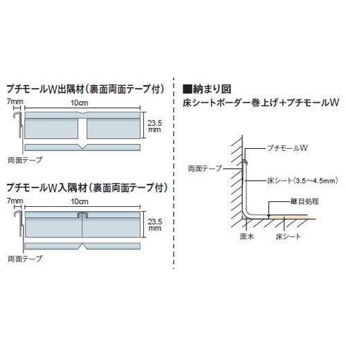 【立面仕上材】【東リ 立面仕上材】 プチモールW 出隅材 ケース売り(10個)