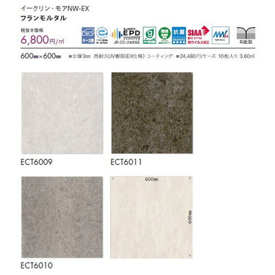 東リタイルイークリン・モアNW-EX600mm×600mmケース売り(10枚入)の画像