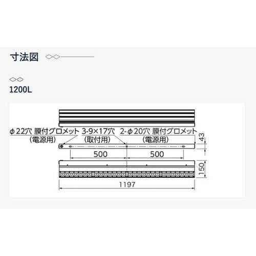 【岩崎電気】【投光器】【LED投光器】【直管LED】EBL20112AD/DSAN9 レディオック カトラス type-S 1200L 昼光色 ダウンタイプ(下向き専用)