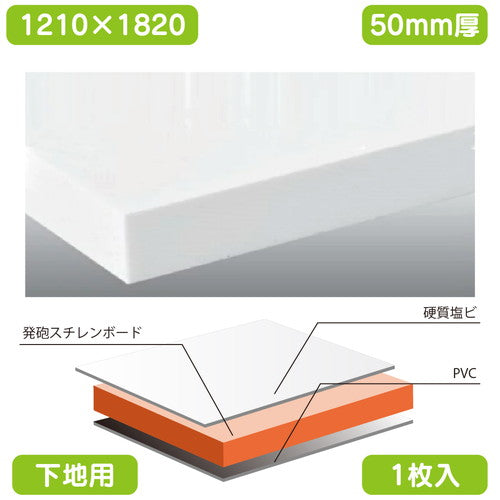 屋外用(硬質塩ビ板貼り) カルプボード 1枚入 オセロチャンネル 白 1210×1820×50の商品画像