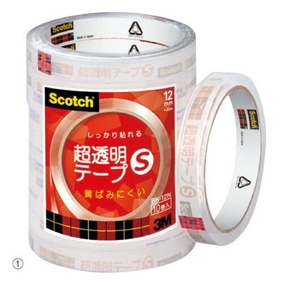 kp38-325-5-1 スコッチ 超透明テープS 35m巻 12mm幅×35m巻 【10巻】