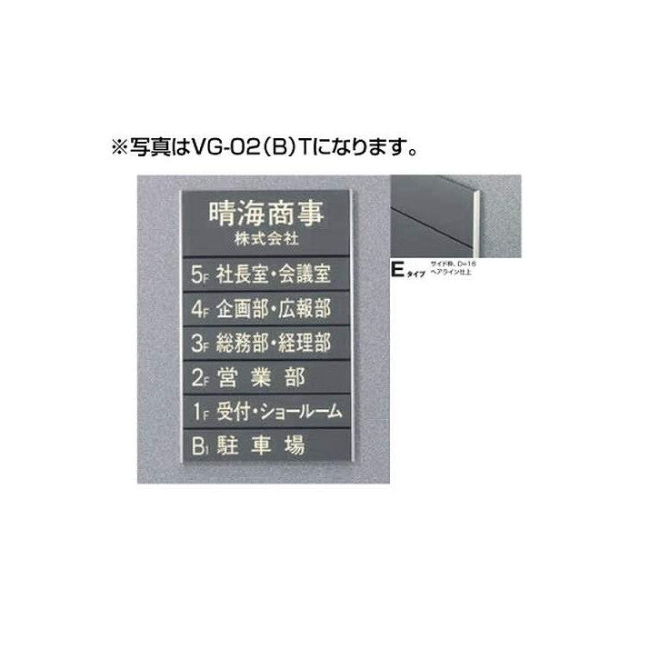 タテヤマアドバンスガイドサイン(T面板)VG-02TYPEE5090505(特注CD)VG-02(E)T受注生産品